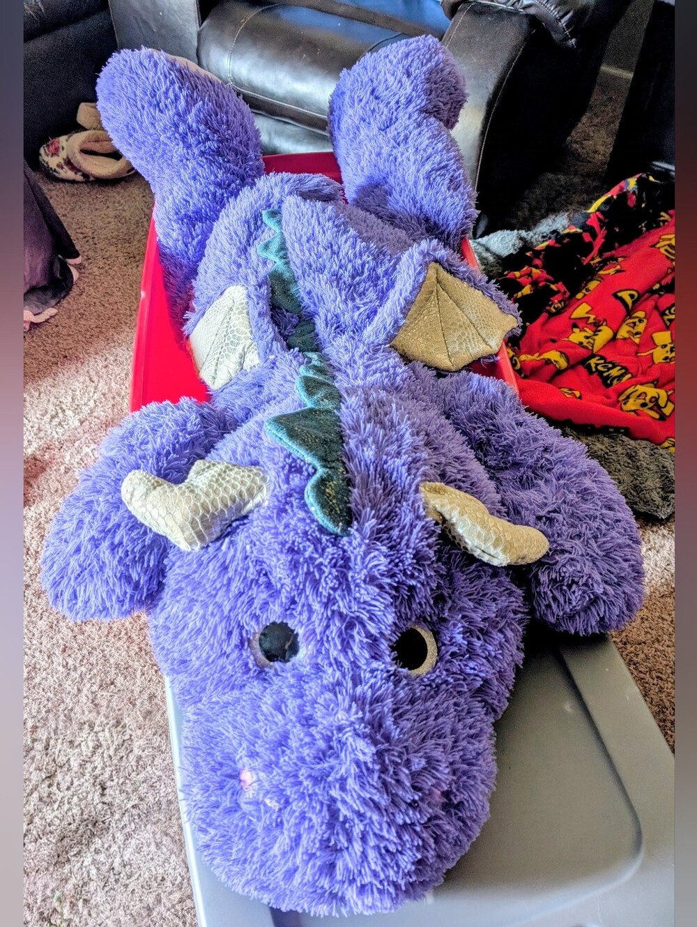 HugFun 48" Jumbo Purple Dragon Lying Plush